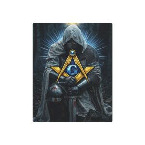 kneeling knight metal sign | freemason wall art | knight templar decor | square & compass lodge decor | freemason gift