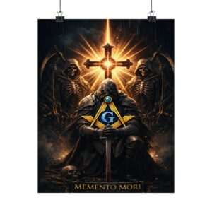 memento mori masonic poster wall art | freemason wall art | knight templar decor | square & compass lodge decor | freemason gift