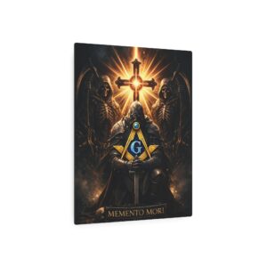 memento mori masonic metal sign | freemason wall art | knight templar decor | square & compass lodge decor | freemason gift