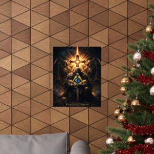 memento mori masonic poster wall art | freemason wall art | knight templar decor | square & compass lodge decor | freemason gift