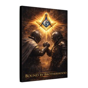 bound by brotherhood canvas wall art | freemason wall art | knight templar decor | square & compass lodge decor | freemason gift
