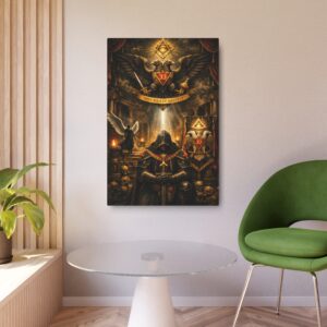 33rd degree scottish rite masonic metal sign | square compass lodge decor
