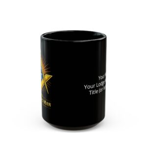 personalized traveling man masonic mug | custom freemason coffee mug | square & compass mason mug | personalized lodge brother gift