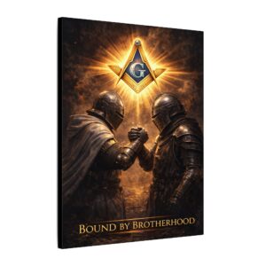 bound by brotherhood canvas wall art | freemason wall art | knight templar decor | square & compass lodge decor | freemason gift