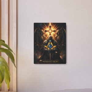 memento mori masonic metal sign | freemason wall art | knight templar decor | square & compass lodge decor | freemason gift