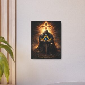 in hoc signo vinces masonic metal sign | knight templar wall art | freemason lodge decor | square & compass metal sign | freemason gift