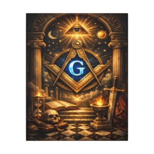 all seeing eye canvas wall art | knight templar decor | lodge decor | freemason gift