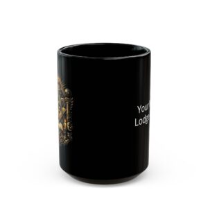 personalized freemason emblem | black ceramic coffee mug