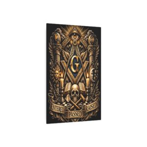 entered passed raised masonic metal sign | square compass lodge decor