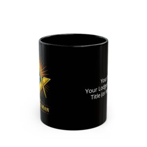personalized traveling man masonic mug | custom freemason coffee mug | square & compass mason mug | personalized lodge brother gift