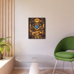 all seeing eye masonic metal sign | square compass lodge decor