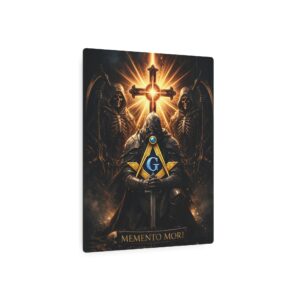 memento mori masonic metal sign | freemason wall art | knight templar decor | square & compass lodge decor | freemason gift