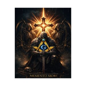 memento mori masonic poster wall art | freemason wall art | knight templar decor | square & compass lodge decor | freemason gift