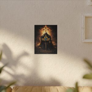 in hoc signo vinces masonic canvas wall art | freemason wall art | knight templar decor | square & compass lodge decor | freemason gift