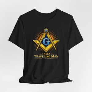 masonic compass and square i am a traveling man tee | freemason symbol t shirt
