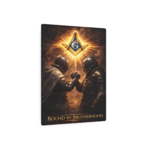 bound by brotherhood masonic metal sign | square compass lodge decor