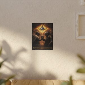 bound by brotherhood canvas wall art | freemason wall art | knight templar decor | square & compass lodge decor | freemason gift
