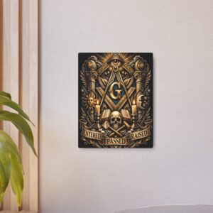 entered passed raised masonic metal sign | square compass lodge decor