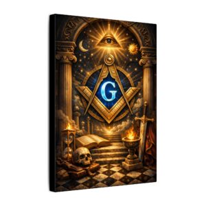 all seeing eye canvas wall art | knight templar decor | lodge decor | freemason gift