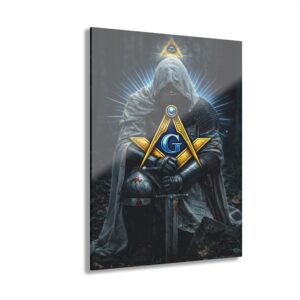 kneeling knight masonic acrylic print | masonic wall art