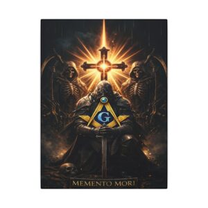 memento mori masonic canvas wall art | freemason wall art | knight templar decor | square & compass lodge decor | freemason gift
