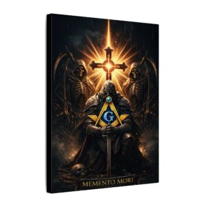 memento mori masonic canvas wall art | freemason wall art | knight templar decor | square & compass lodge decor | freemason gift