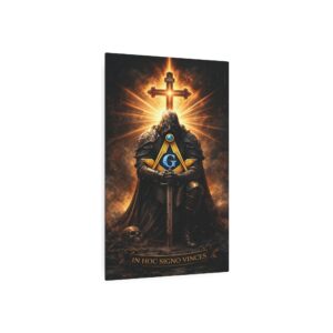 in hoc signo vinces masonic metal sign | knight templar wall art | freemason lodge decor | square & compass metal sign | freemason gift
