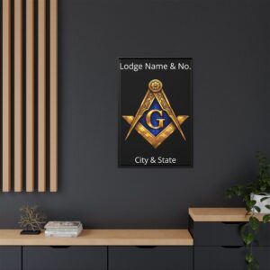 masonic square and compasses matte canvas framed | personalized lodge name