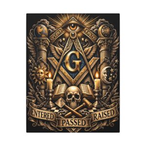 entered passed raised masonic canvas wall art | knight templar decor