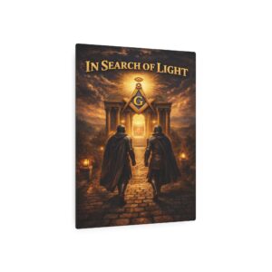in search of light masonic metal sign | square compass lodge decor