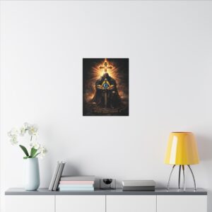 in hoc signo vinces masonic canvas wall art | freemason wall art | knight templar decor | square & compass lodge decor | freemason gift