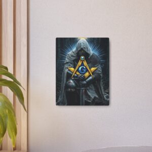 kneeling knight metal sign | freemason wall art | knight templar decor | square & compass lodge decor | freemason gift
