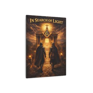 in search of light masonic metal sign | square compass lodge decor