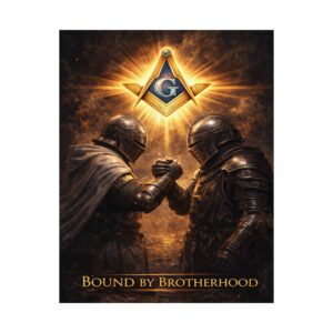 bound by brotherhood masonic poster wall art | freemason wall art | square and compass decor | masonic lodge office sign | freemason gift