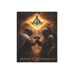 bound by brotherhood masonic metal sign | square compass lodge decor