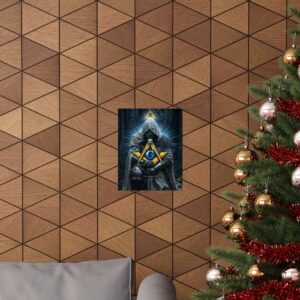 kneeling knight masonic poster wall art | freemason wall art | square and compass decor | masonic lodge office sign | freemason gift